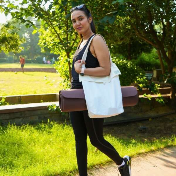 Off-White Hemp Yoga Bag