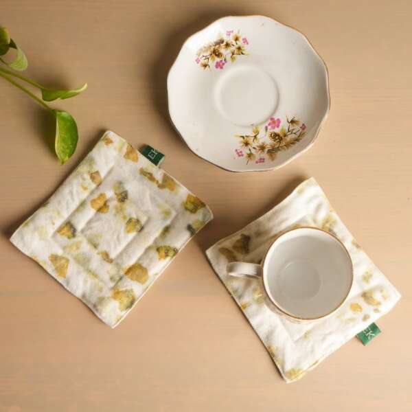 Upcycled Hemp Fabric Coasters (Set of 2)