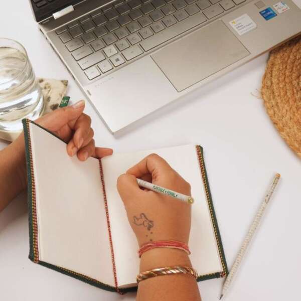 Handmade Paper Diary with Buttoned Closure | Soothing Prints - Image 3